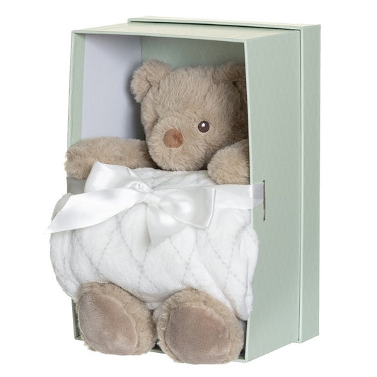 瑞典 Teddykompaniet Sven奶茶熊毯子禮盒