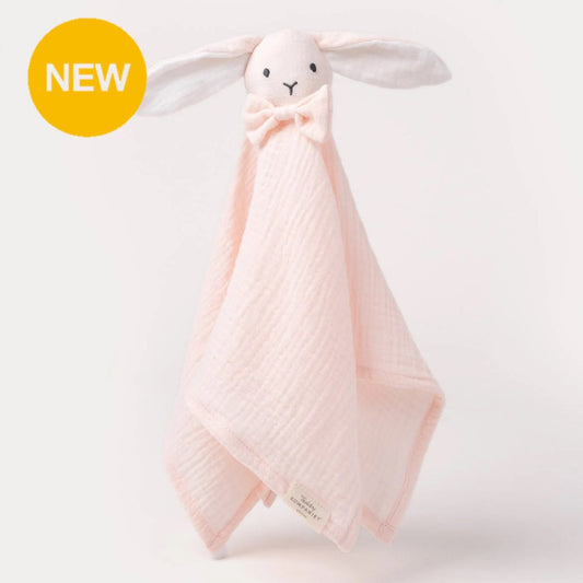 瑞典 Teddykompaniet 蜜桃粉重紗兔兔安撫巾